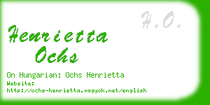 henrietta ochs business card